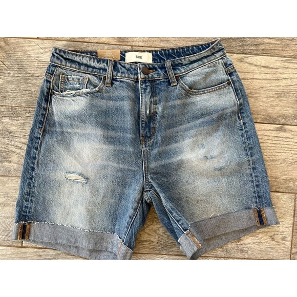 BKE Buckle Denim Shorts 27 Parker High Rise ABK696 Distressed NWT Cuffed Western - Picture 1 of 6